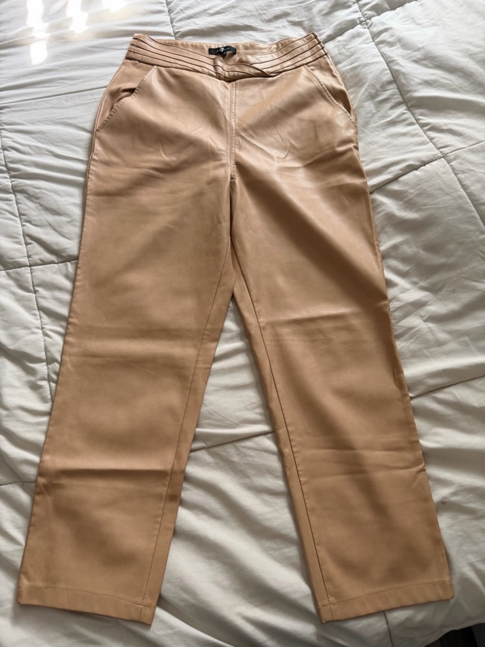 Taupe Faux Leather Pants
